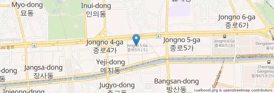 Mapa de ubicacion de Buchon Yukhoe en كوريا الجنوبية, سول, 종로1·2·3·4가동.
