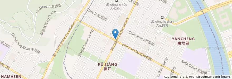 Mapa de ubicacion de 火雞肉飯 en تایوان, کائوهسیونگ, 鹽埕區.
