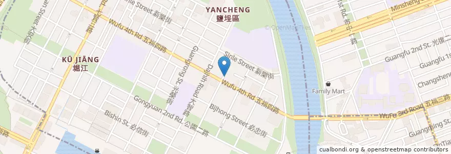 Mapa de ubicacion de 天味小館 en 臺灣, 高雄市, 鹽埕區.