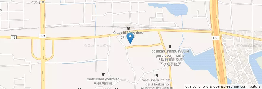 Mapa de ubicacion de スギ薬局 en ژاپن, 大阪府, 松原市.