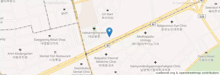 Mapa de ubicacion de Subway en 대한민국, 대구, 서구, 달서구.