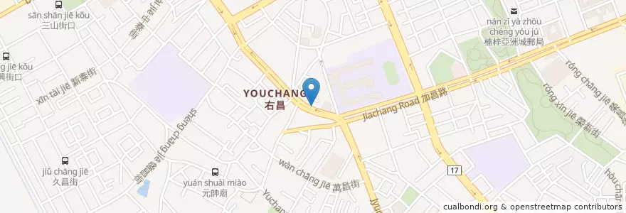 Mapa de ubicacion de 牛鼎鑫牛排 en 타이완, 가오슝시, 난쯔구.