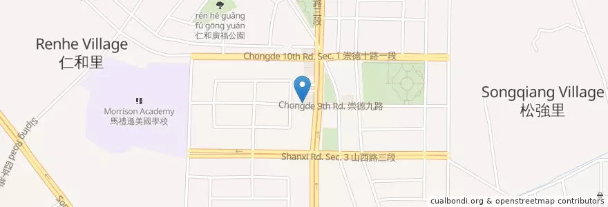 Mapa de ubicacion de 奧樂美特 en تایوان, تایچونگ, 北屯區.
