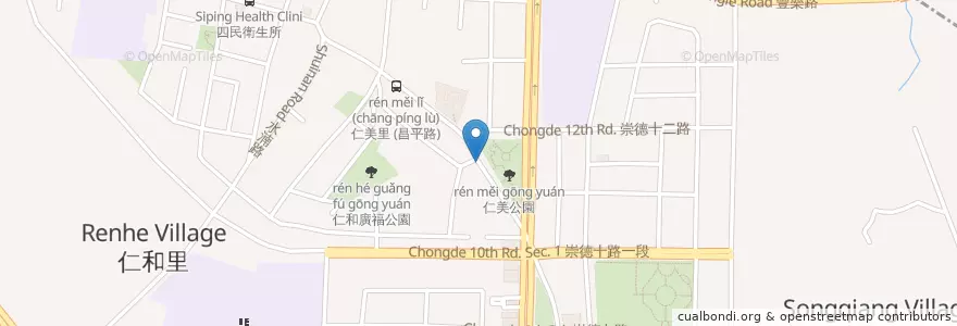 Mapa de ubicacion de 不只是咖啡 en تايوان, تاي شانغ, 北屯區.