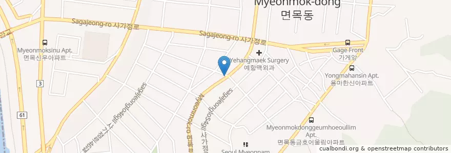 Mapa de ubicacion de 무궁화약국 en Korea Selatan, 서울, 중랑구.