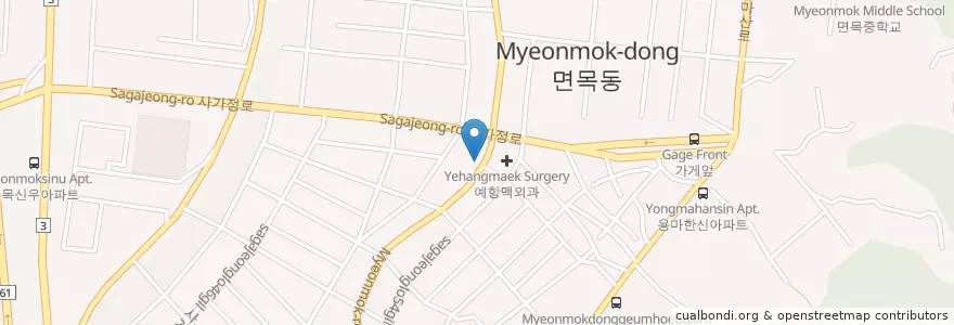 Mapa de ubicacion de KB국민은행 en Республика Корея, Сеул, 중랑구.
