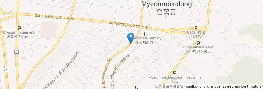 Mapa de ubicacion de 이학갈비2F                  STARBUCKS COFFEE en South Korea, Seoul, Jungnang-Gu.