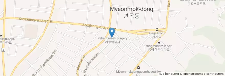 Mapa de ubicacion de 군산해물탕아구찜 en کره جنوبی, سئول, 중랑구.