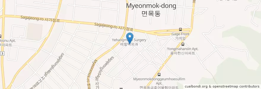 Mapa de ubicacion de 용마투(포차) en Südkorea, Seoul, 중랑구.
