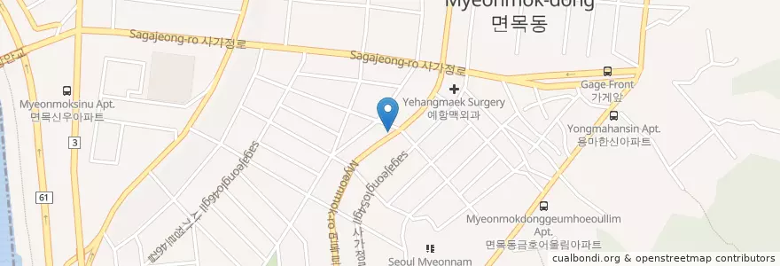 Mapa de ubicacion de SBS노래방2F                 리베라커피숍 en Güney Kore, Seul, 중랑구.