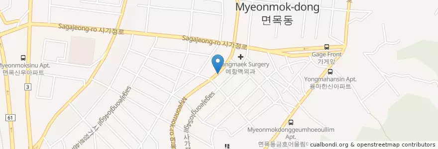 Mapa de ubicacion de 이학갈비2F                 STARBUCKS COFFEE en 대한민국, 서울, 중랑구.