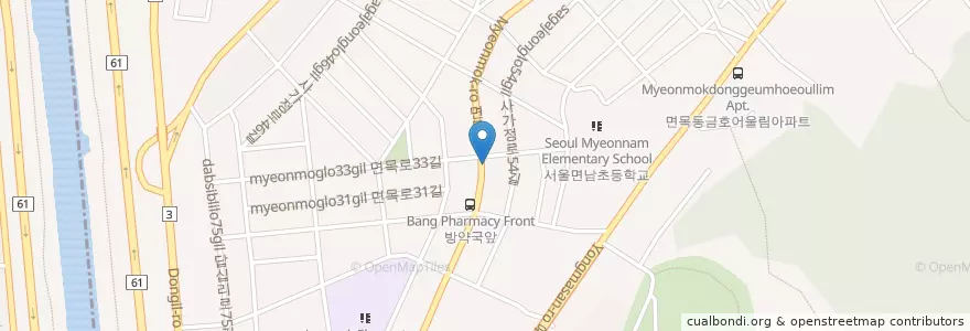 Mapa de ubicacion de 석유.경유(배달) en South Korea, Seoul, Jungnang-Gu, Myeonmok 4(Sa)-Dong.