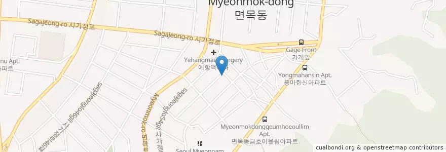Mapa de ubicacion de 새롬어린이집 en Korea Selatan, 서울, 중랑구.
