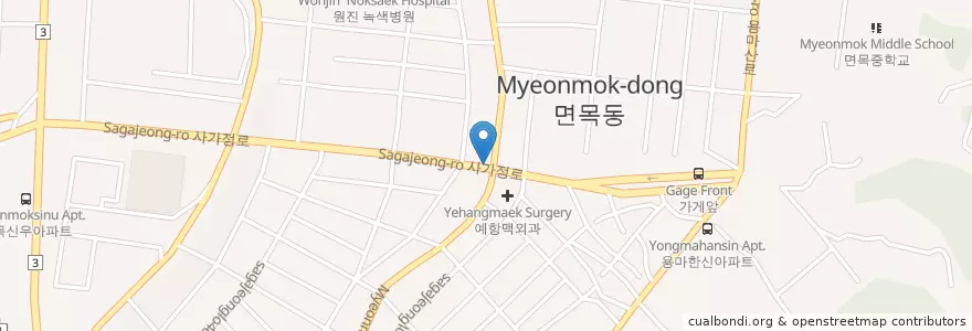 Mapa de ubicacion de KFC en Республика Корея, Сеул, 중랑구, 면목3·8동.
