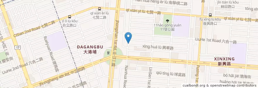 Mapa de ubicacion de 綠波cafe en 臺灣, 高雄市, 新興區.