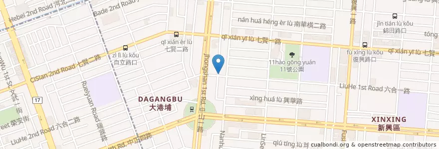 Mapa de ubicacion de 德州小騎士炸雞 en 臺灣, 高雄市, 新興區.