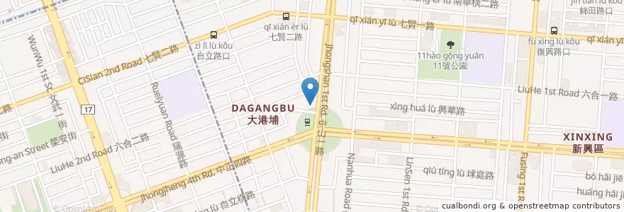 Mapa de ubicacion de 咕嚕吐司 en 臺灣, 高雄市, 新興區.