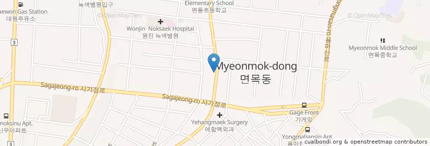 Mapa de ubicacion de 롯데리아.24h en 大韓民国, ソウル, 中浪区, 면목3·8동.