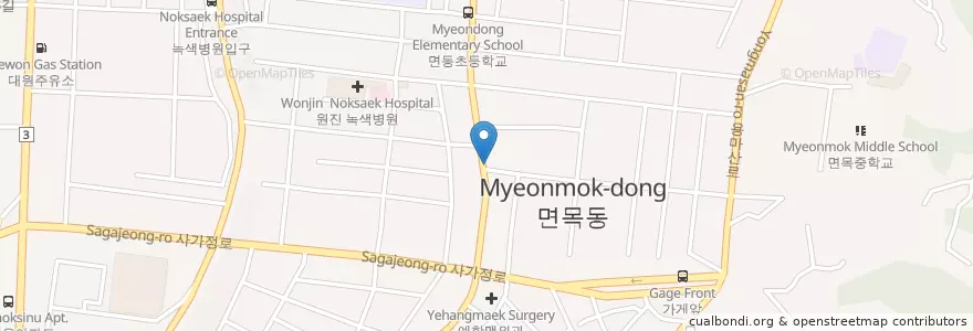 Mapa de ubicacion de 신한은행 en 대한민국, 서울, 중랑구, 면목3·8동.