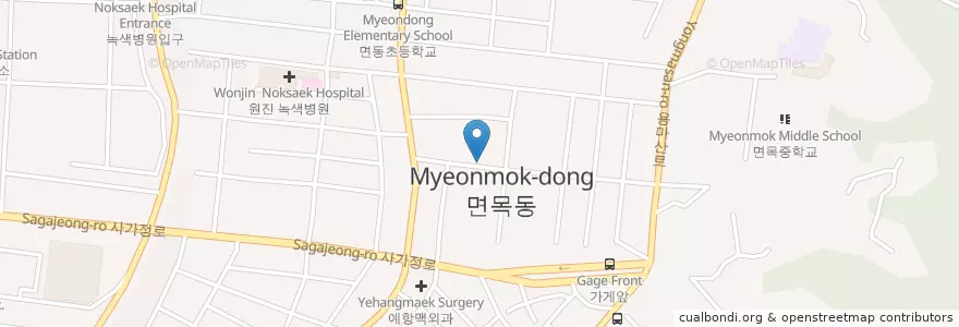 Mapa de ubicacion de 쪼아닭강정 en 韩国/南韓, 首尔, 中浪區, 면목3·8동.