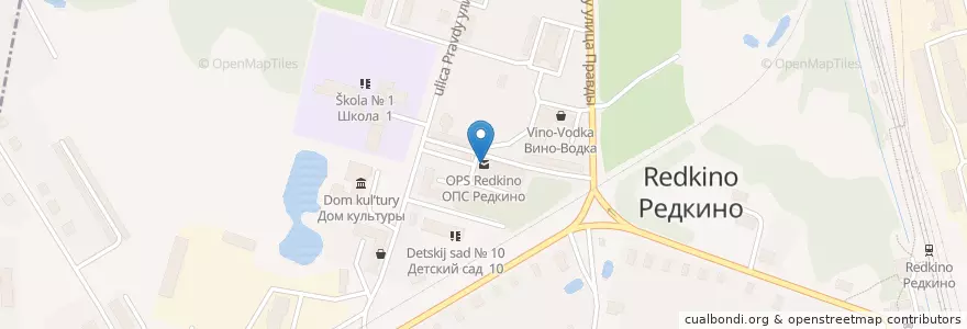 Mapa de ubicacion de ОПС Редкино en Rusia, Distrito Federal Central, Óblast De Tver, Конаковский Район, Городское Поселение Редкино.