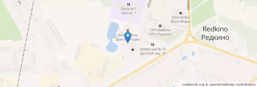 Mapa de ubicacion de Редкинское отделение полиции (693-002) en Russia, Central Federal District, Tver Oblast, Konakovsky District, Городское Поселение Редкино.