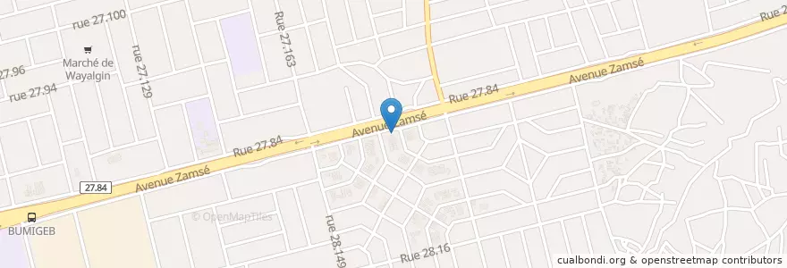 Mapa de ubicacion de Tacborosse de l'avenir en Буркина-Фасо, Центральная Область, Кадиого, Уагадугу.