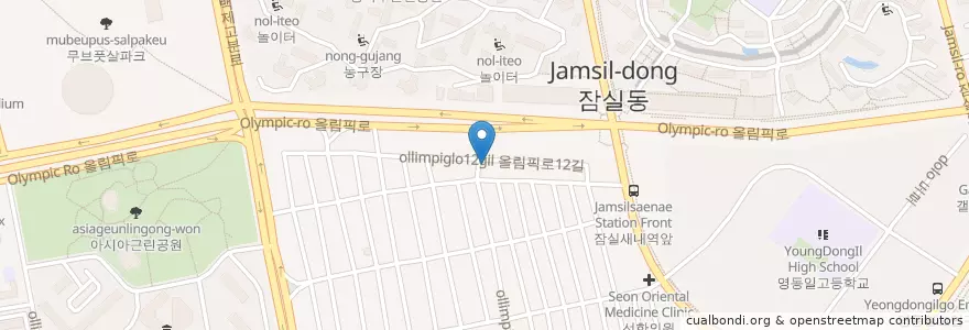 Mapa de ubicacion de 헬로팜약국 en Korea Selatan, 서울, 송파구.