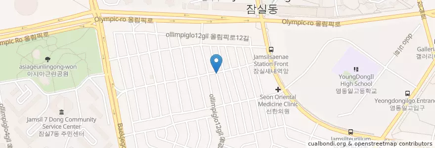 Mapa de ubicacion de 오징어세상 en 韩国/南韓, 首尔, 松坡區, 잠실본동.