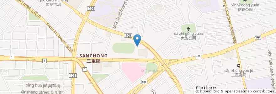 Mapa de ubicacion de 新北市三重區綜合體育館地下停車場 en 臺灣, 新北市.