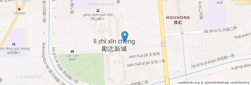 Mapa de ubicacion de 新鑫羊肉店 en 臺灣, 高雄市, 岡山區.