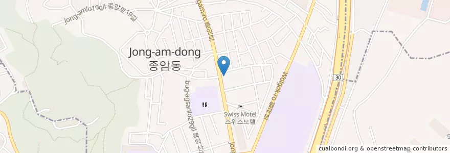 Mapa de ubicacion de mcdonalds.24h en 대한민국, 서울, 성북구, 종암동.