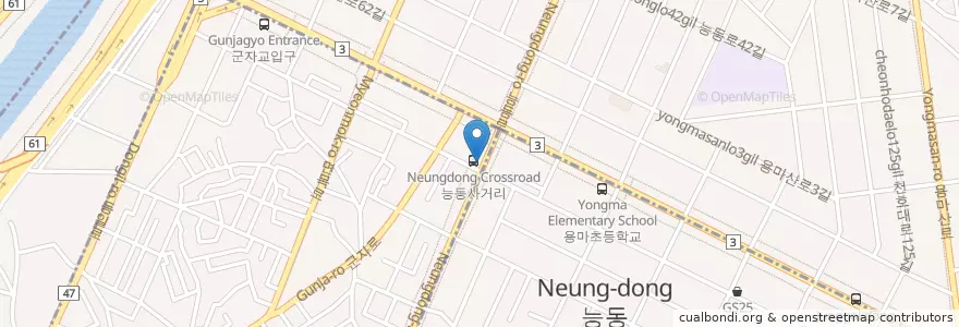 Mapa de ubicacion de 롯데리아.24h en Corée Du Sud, Séoul, 광진구, 군자동.