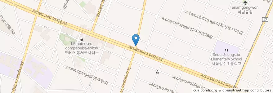 Mapa de ubicacion de 킹카노래방2F en Südkorea, Seoul, 성동구, 성수2가3동.