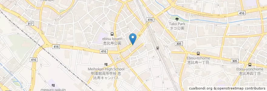 Mapa de ubicacion de フレッシュネスバーガー en Jepun, 東京都.