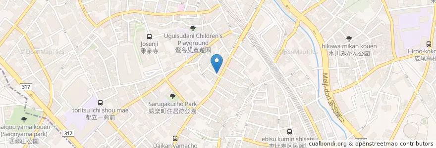 Mapa de ubicacion de Bistro Sarugaku en Japon, Tokyo, 渋谷区.