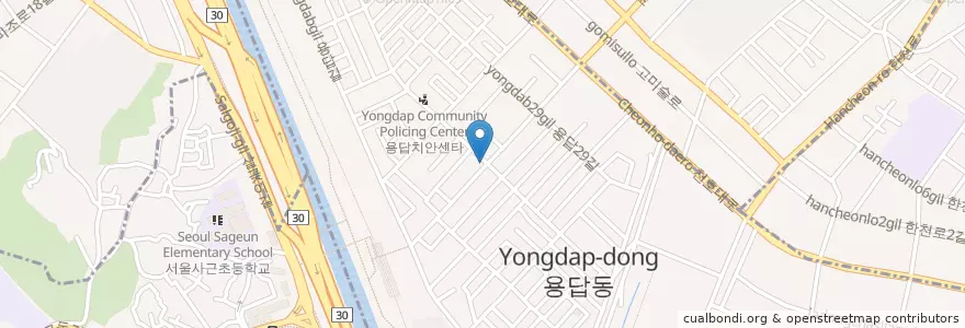 Mapa de ubicacion de MG새마을금고 en Республика Корея, Сеул, 성동구, 용답동.