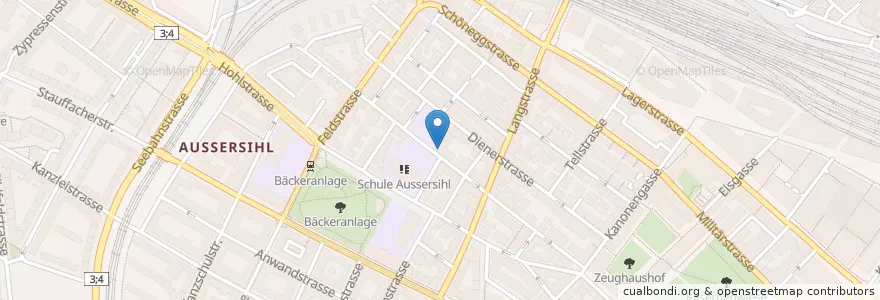 Mapa de ubicacion de Miró Manufactura de café en Suisse, Zurich, District De Zurich, Zurich.