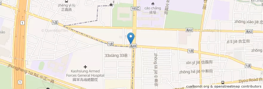 Mapa de ubicacion de 火雞肉飯 en تايوان, كاوهسيونغ, 鳳山區.