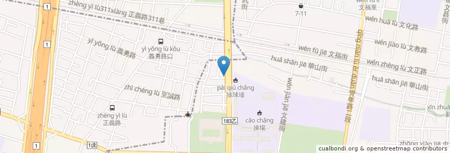 Mapa de ubicacion de 珍味土雞城 en Tayvan, Kaohsiung, 鳳山區, 苓雅區.