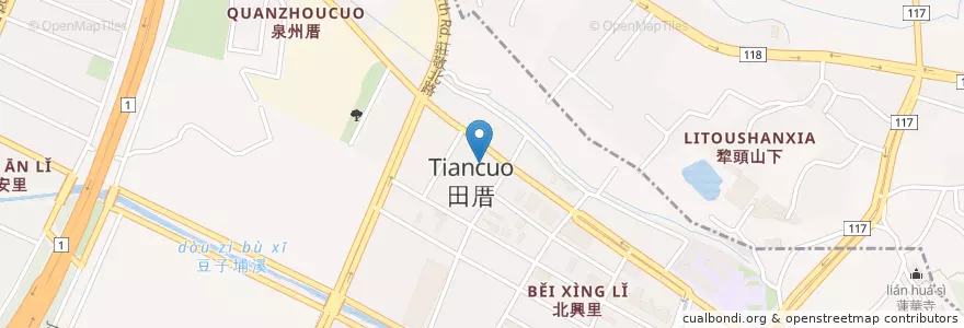 Mapa de ubicacion de 德興宮 en Tayvan, 臺灣省, 新竹縣, 竹北市.