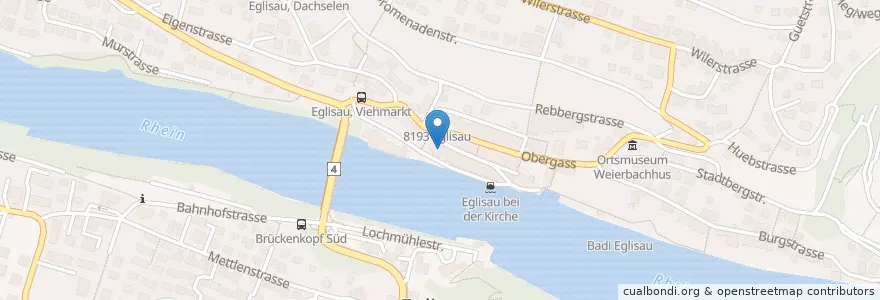 Mapa de ubicacion de Krone en Schweiz/Suisse/Svizzera/Svizra, Zürich, Bezirk Bülach, Eglisau.