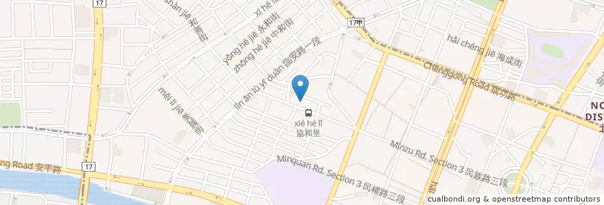 Mapa de ubicacion de 全豐蛋餅 en تايوان, تاينان, 中西區.