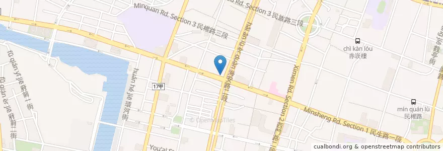 Mapa de ubicacion de DOJA小仁泉極品豆漿 en 臺灣, 臺南市, 中西區.