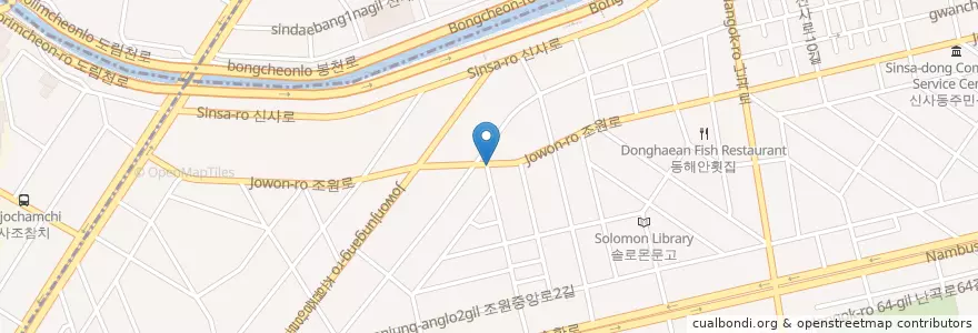 Mapa de ubicacion de 온정돈까스 en كوريا الجنوبية, سول, 조원동.