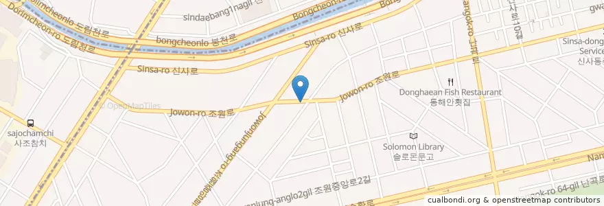 Mapa de ubicacion de 이조숯불갈비 en كوريا الجنوبية, سول, 조원동.