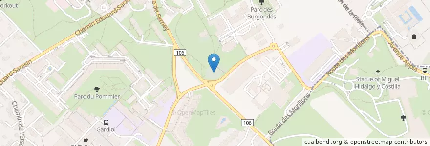 Mapa de ubicacion de Yourte du Grand Saconnex en Svizzera, Ginevra, Ginevra, Le Grand-Saconnex.