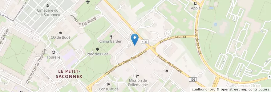 Mapa de ubicacion de Restaurant Woods en سوئیس, ژنو, ژنو, Genève.