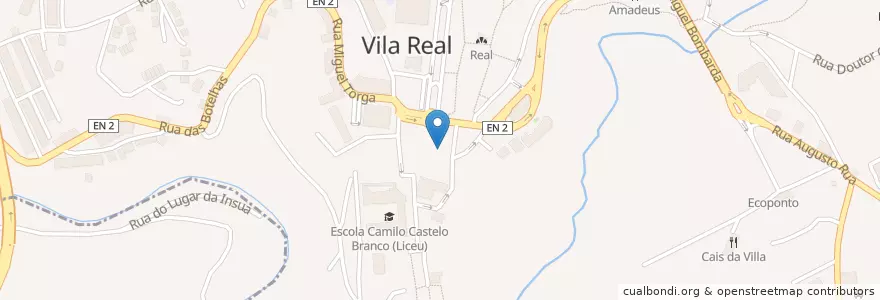 Mapa de ubicacion de Mau Maria Petiscaria en ポルトガル, ノルテ, Douro, Vila Real, Vila Real, Vila Real.