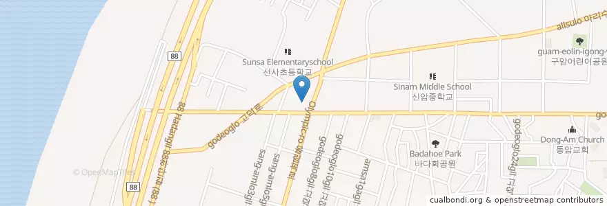 Mapa de ubicacion de 암사민물장어 en Südkorea, Seoul, 강동구, 암사동, 암사2동.